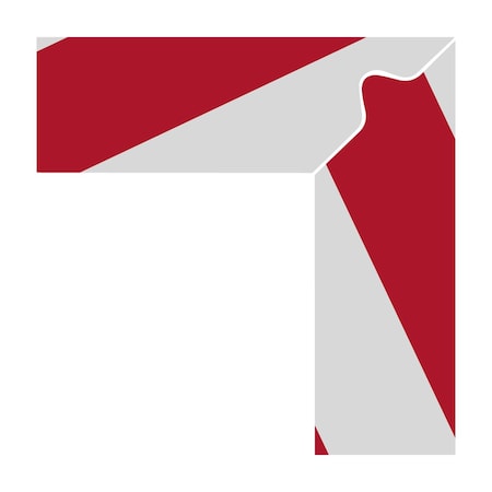 Superior Mark Floor Marking Corners, L Marker, 2in, Red/White Hazard Stripe IN-50-508